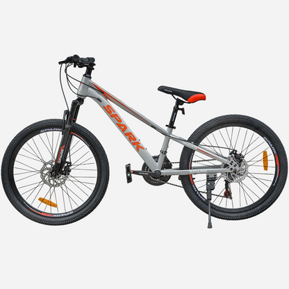 Гірський велосипед Spark RIDE 24" сірий — правий профіль, хардтейл рама 11", колеса 24 дюйми, задній перемикач Shimano