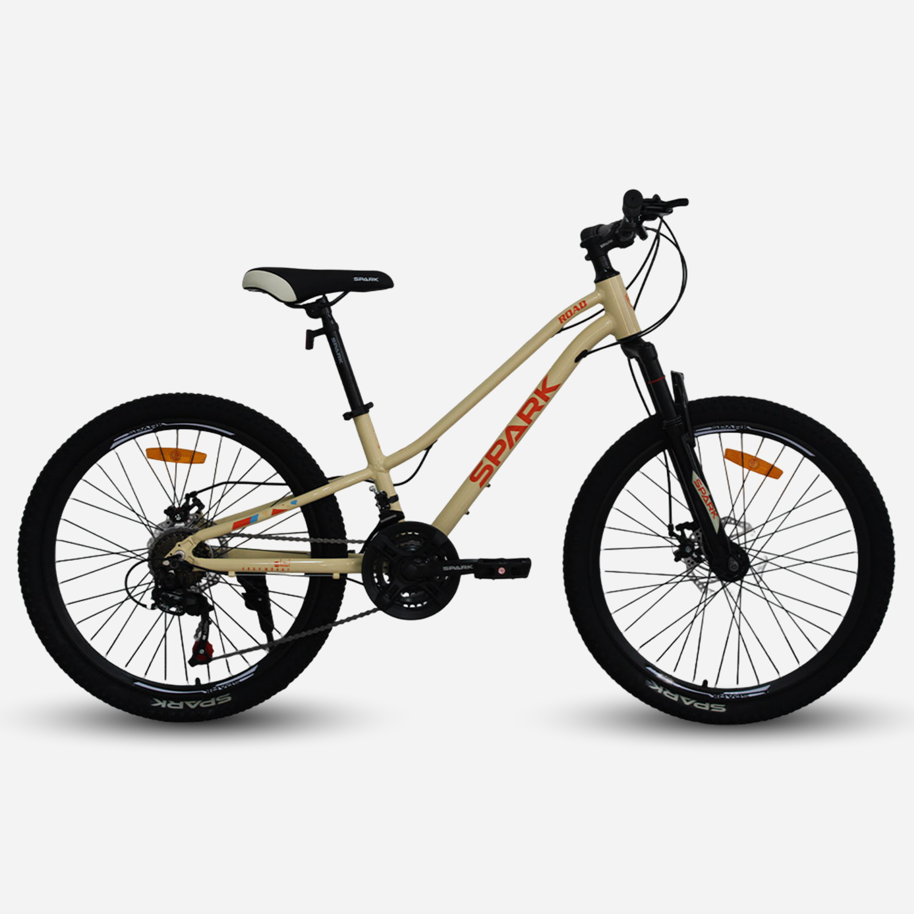 Гірський велосипед Spark ROAD 24" бежевий, вид збоку справа