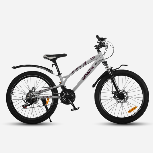 Гірський велосипед Spark SURF 24" сталева рама 11" — вид збоку, сірий