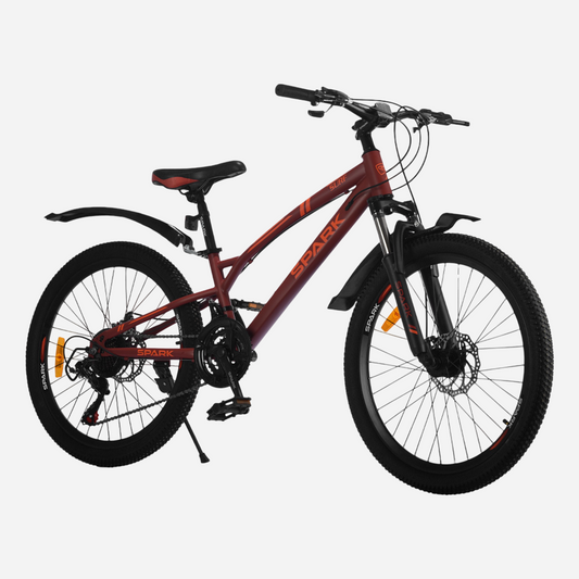 Гірський велосипед Spark SURF 24" сталева рама 12" — вид спереду, амортизаційна вилка