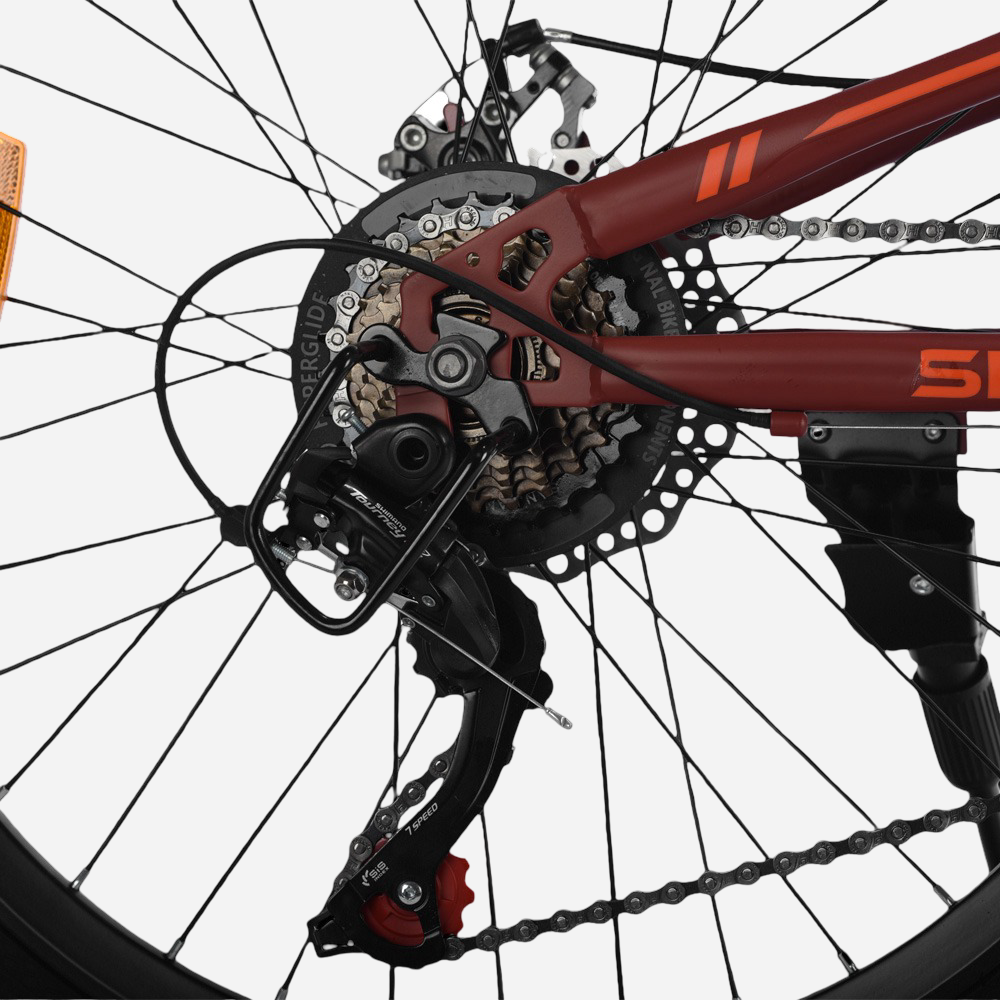 Spark SURF 24" — задній перемикач Shimano TZ500, захист перемикача та дисковий гальмо
