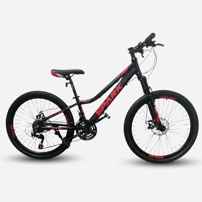 Гірський велосипед Spark TILL 24" чорно-червоний, вид збоку зліва