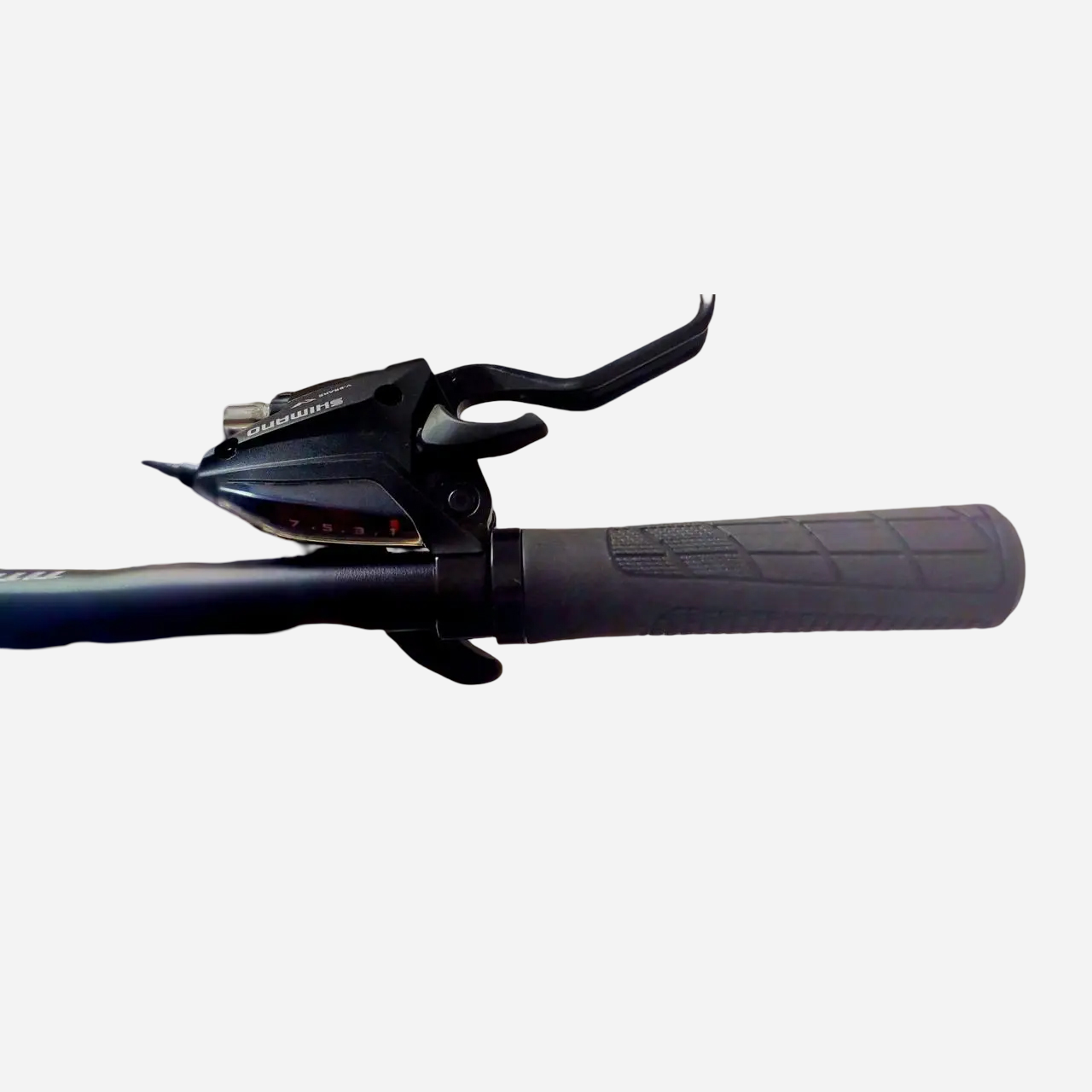 Права манетка-перемикач Shimano 7-швидкостей на кермі велосипеда Titan Giant 30.5" — важіль гальма, ергономічна гумова ручка