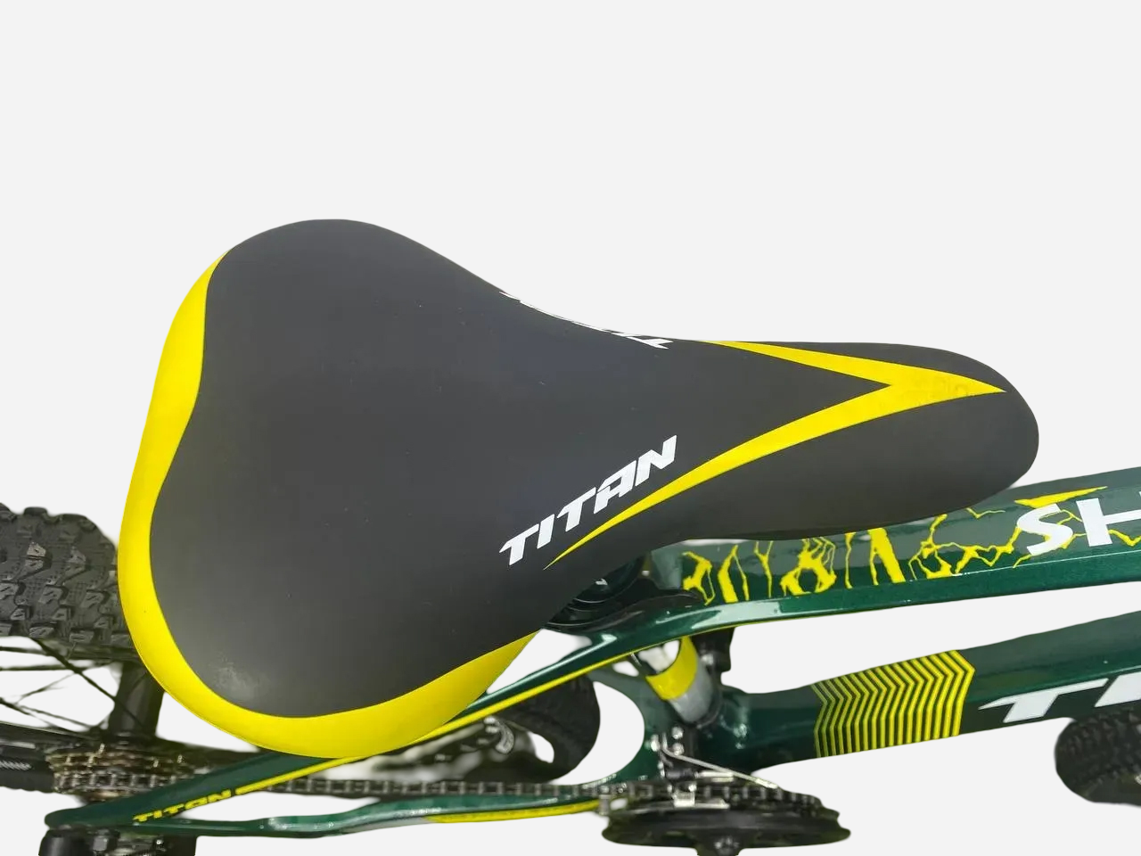 Сідло Titan Shadow чорно-жовте, комфортне для MTB катання