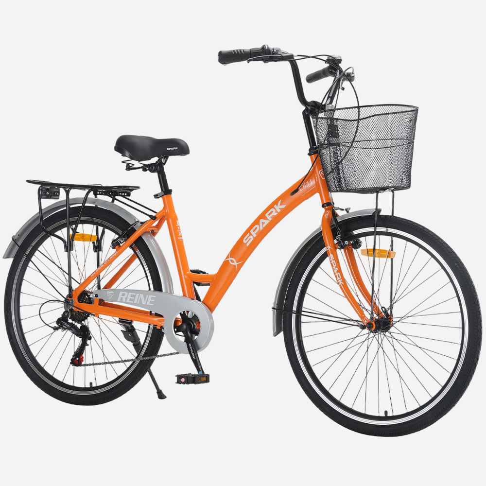 SPARK CITY REINE 26" — вид спереду збоку з багажником і крилами
