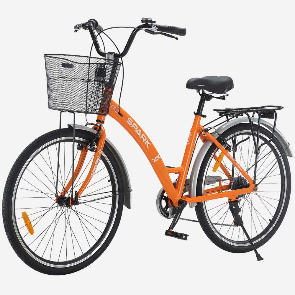 Міський велосипед SPARK CITY REINE 26" — вид спереду з переднім кошиком