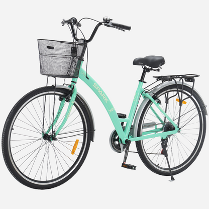 Міський велосипед SPARK CITY REINE 28" з кошиком — вид спереду зліва