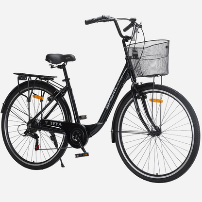 SPARK CITY TEYA 28" міський велосипед, алюмінієва рама 18", Shimano 7 швидкостей, чорний