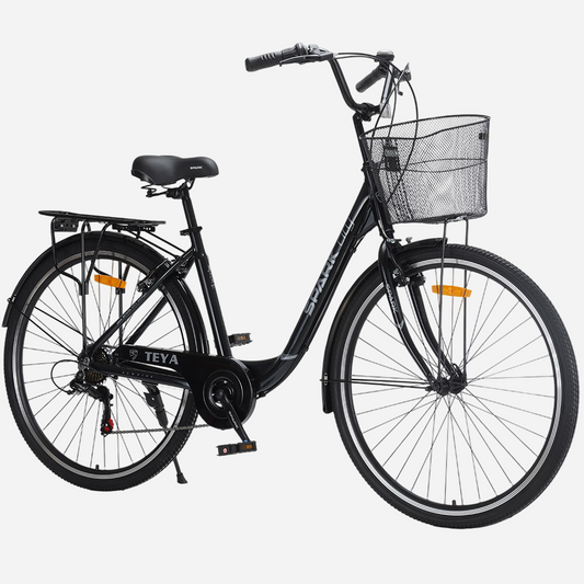 SPARK CITY TEYA 28" міський велосипед, алюмінієва рама 18", Shimano 7 швидкостей, чорний