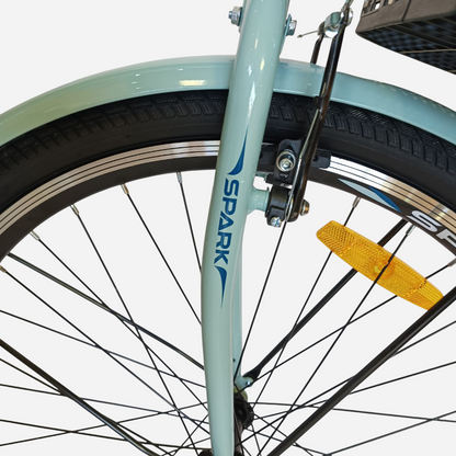 SPARK CITY AURA — переднє колесо 26", гальмо V-brake та логотип SPARK на вилці