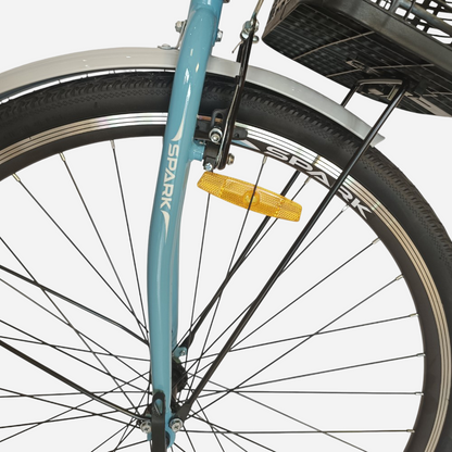 SPARK CITY AURA 28" — переднє колесо 28", гальмо V-brake, подвійний обід та світловідбивач