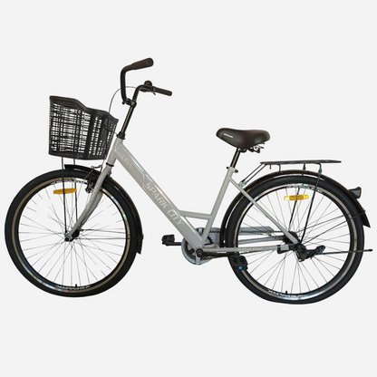 Міський велосипед SPARK CITY LIRA 26" — вигляд з лівого боку, напис SPARK CITY на рамі, багажник та крила