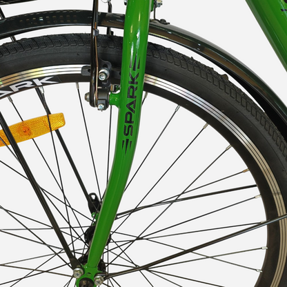 SPARK CITY SOLA 26" — передня вилка SPARK, гальмо V-brake, подвійний обід та жовтий світловідбивач