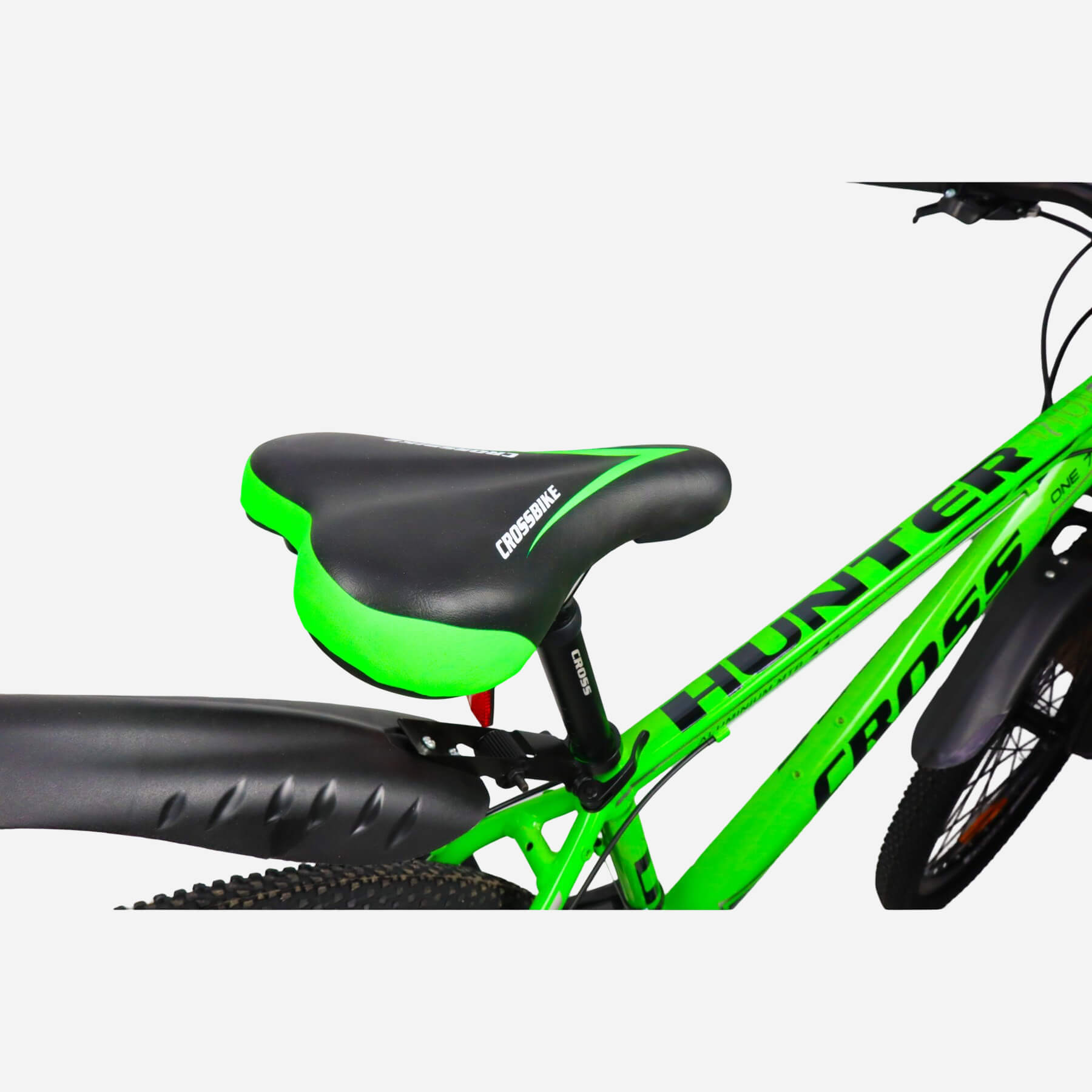 Cross Hunter 24" — MTB сідло Crossbike, підсідельний штир Cross, зелений акцент