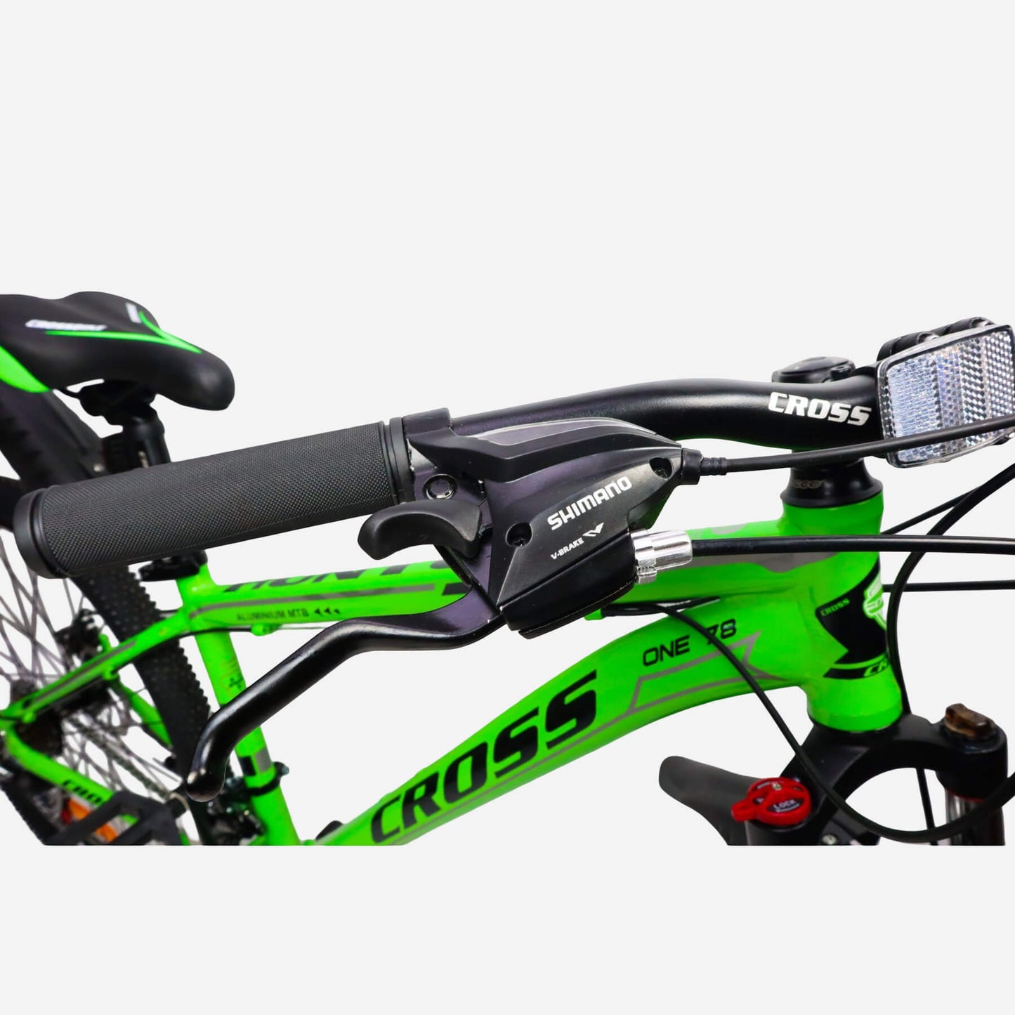 Cross Hunter 24" — манетки Shimano ST-EF500, алюмінієве кермо 620 мм, грипси