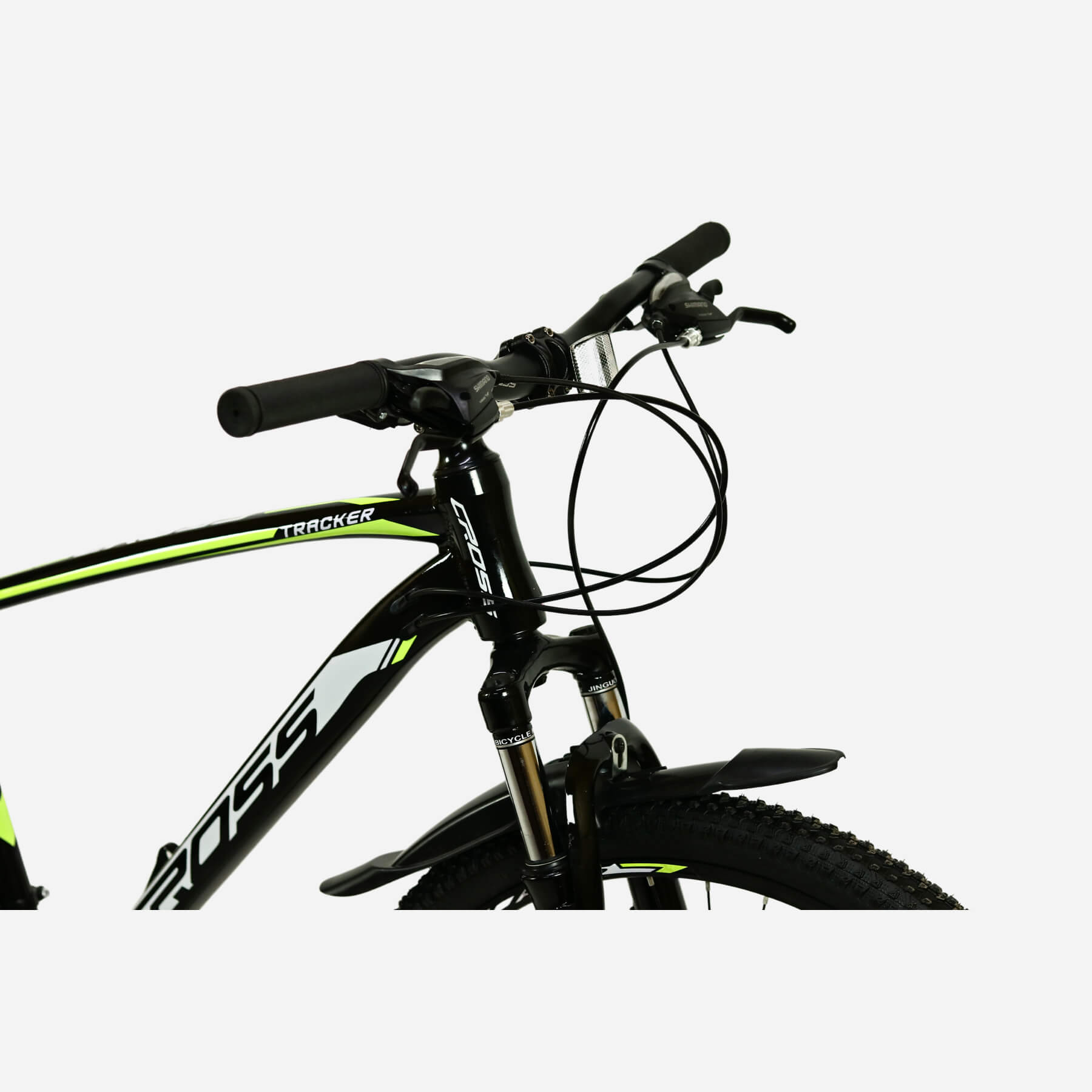 CrossBike Tracker 26" — кермо Shimano ST-EF500 та амортизаційна вилка, вид спереду