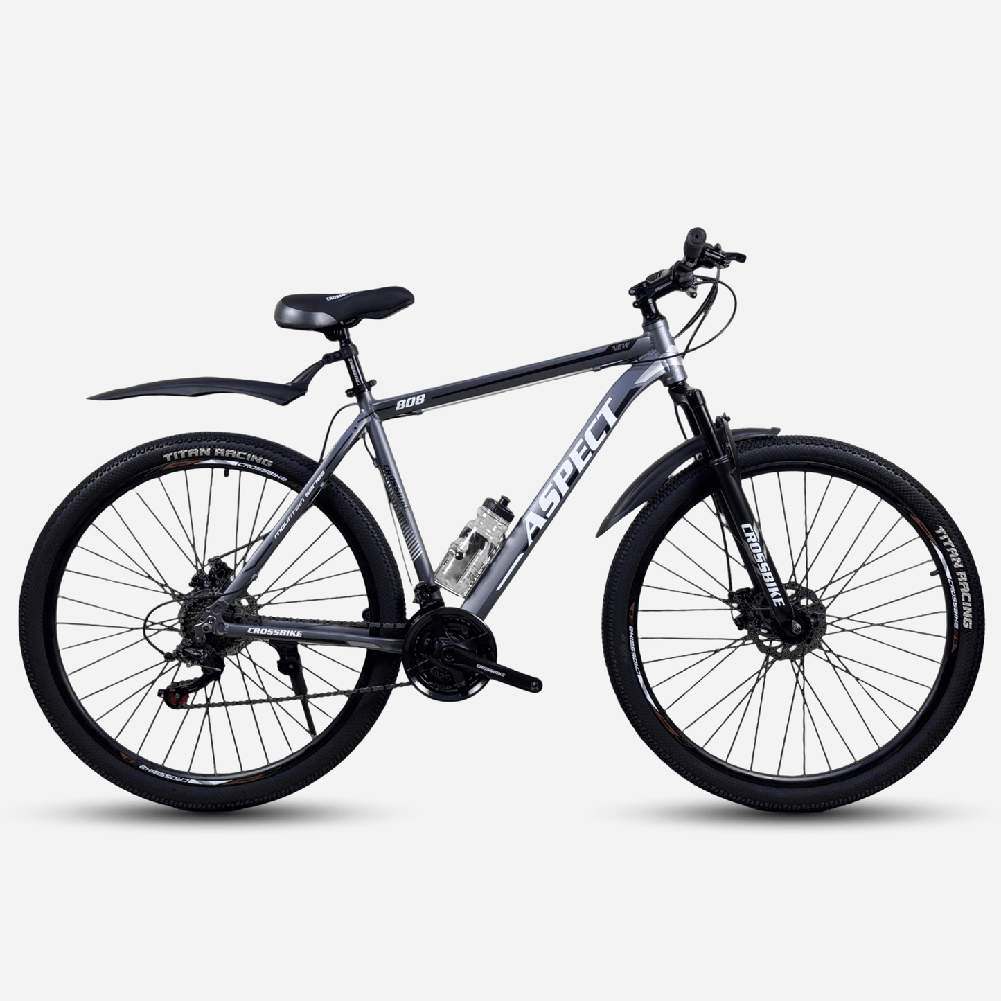 Гірський велосипед CrossBike Aspect 808 29" сірий, вид збоку