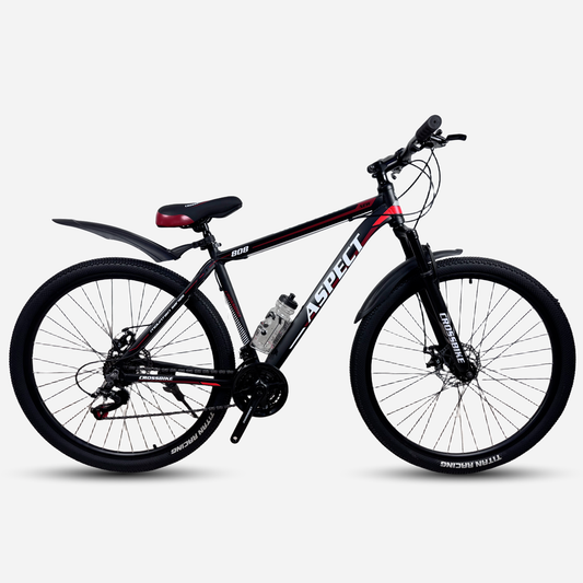 Гірський велосипед CrossBike Aspect 29" 21" чорно-червоний, вид збоку