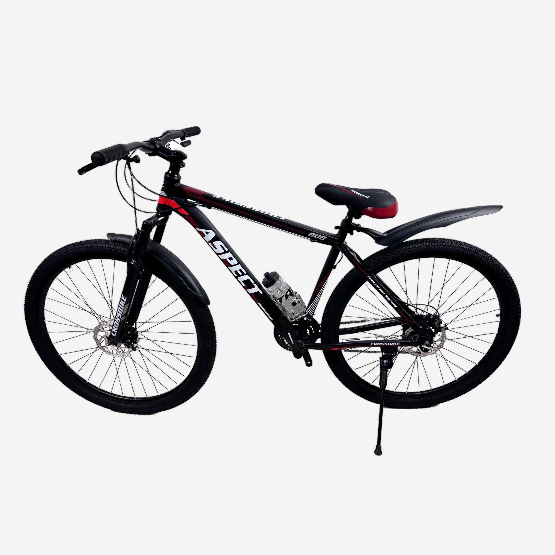 CrossBike Aspect 29" MTB алюмінієва рама 21", вид з лівого боку з підніжкою