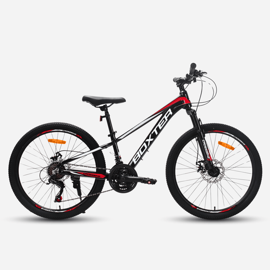 Велосипед CrossBike BOXTER 24" чорний — вид збоку, алюмінієва рама, дискові гальма, Shimano