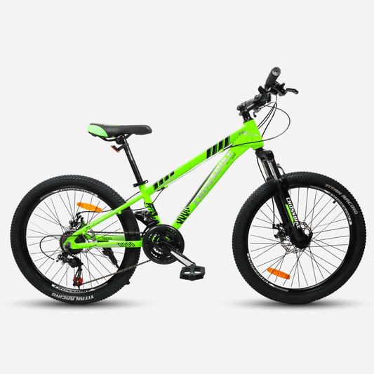 Гірський велосипед CrossBike Everest 24" салатовий, алюмінієва рама 12.5", дискові гальма