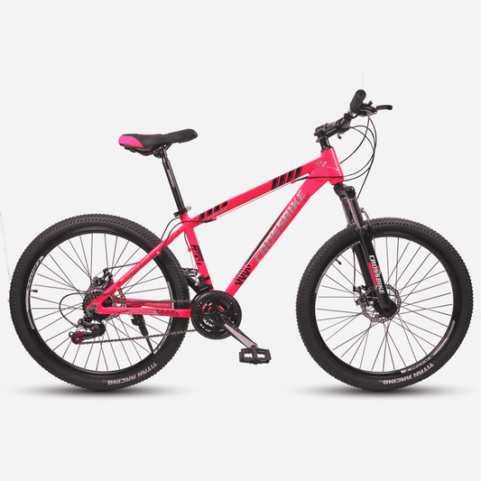 Гірський велосипед CrossBike Everest 26" рожевий — вигляд збоку, алюмінієва рама 13", колеса Titan Racing