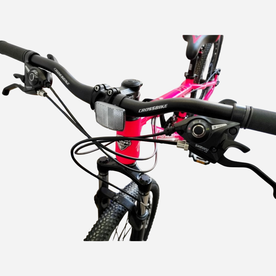 CrossBike Everest 26" — кермо CrossBike з манетками Shimano ST-EF51, гальмівні ручки, виніс 80 мм

