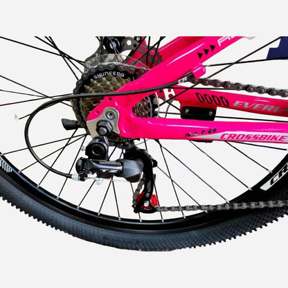 CrossBike Everest 26" — задній перемикач Shimano TZ, касета 7-speed, рожева рама серії Everest