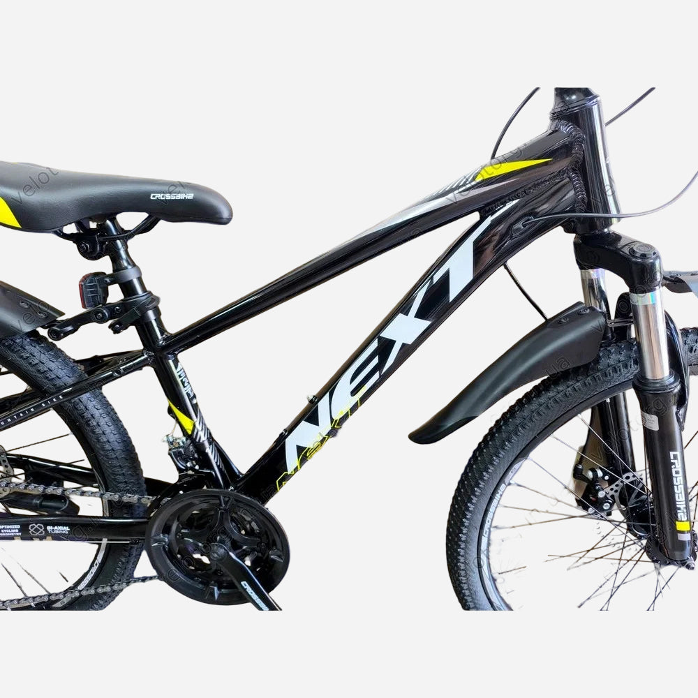 CrossBike Next 2025 24" — амортизаційна вилка та алюмінієва рама, деталь