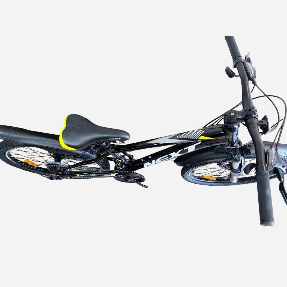Гірський велосипед CrossBike Next 2025 24" — вид зверху, кермо та рама