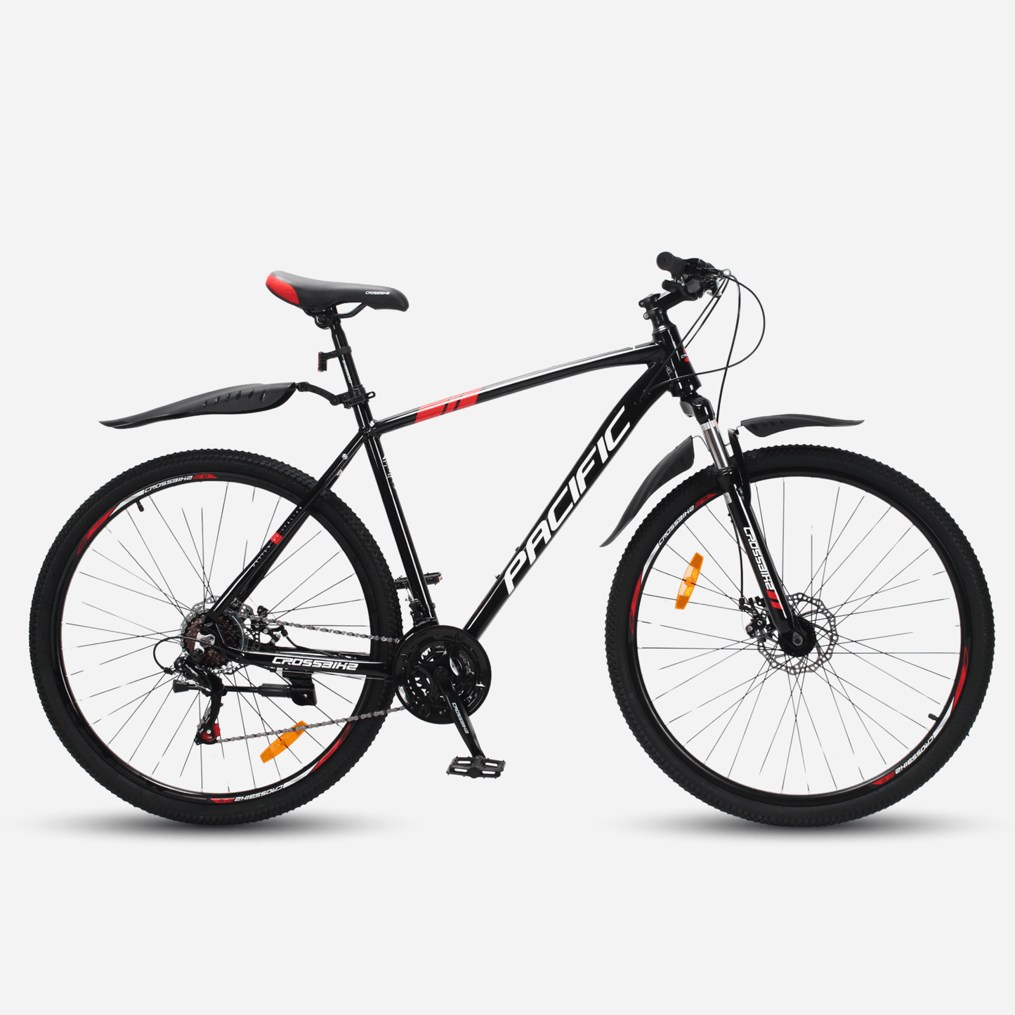Гірський велосипед CrossBike Pacific 2025 29" чорний, алюмінієва рама 21", дискові гальма
