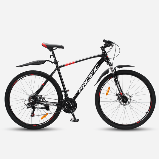 Гірський велосипед CrossBike Pacific 2025 29" чорний, алюмінієва рама 21", дискові гальма