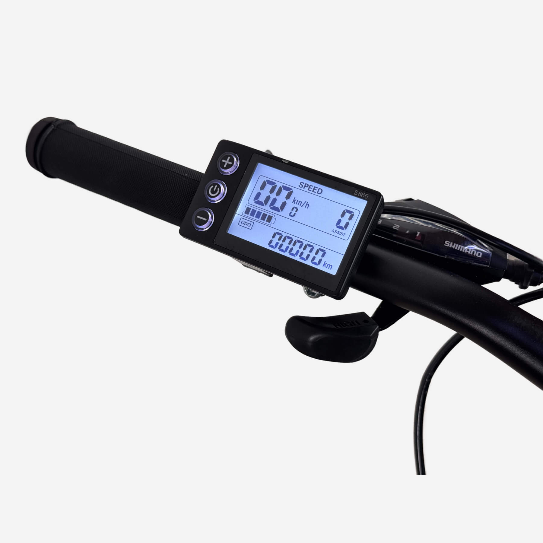 LCD-дисплей S866 електровелосипеда CrossBike Pacific, показники швидкості та заряду