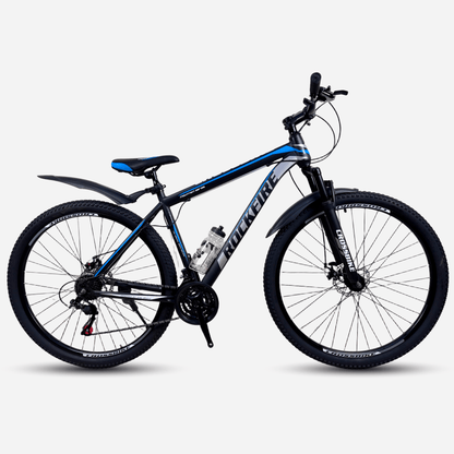 Гірський велосипед CrossBike Rockfire 29" чорно-синій, вид збоку