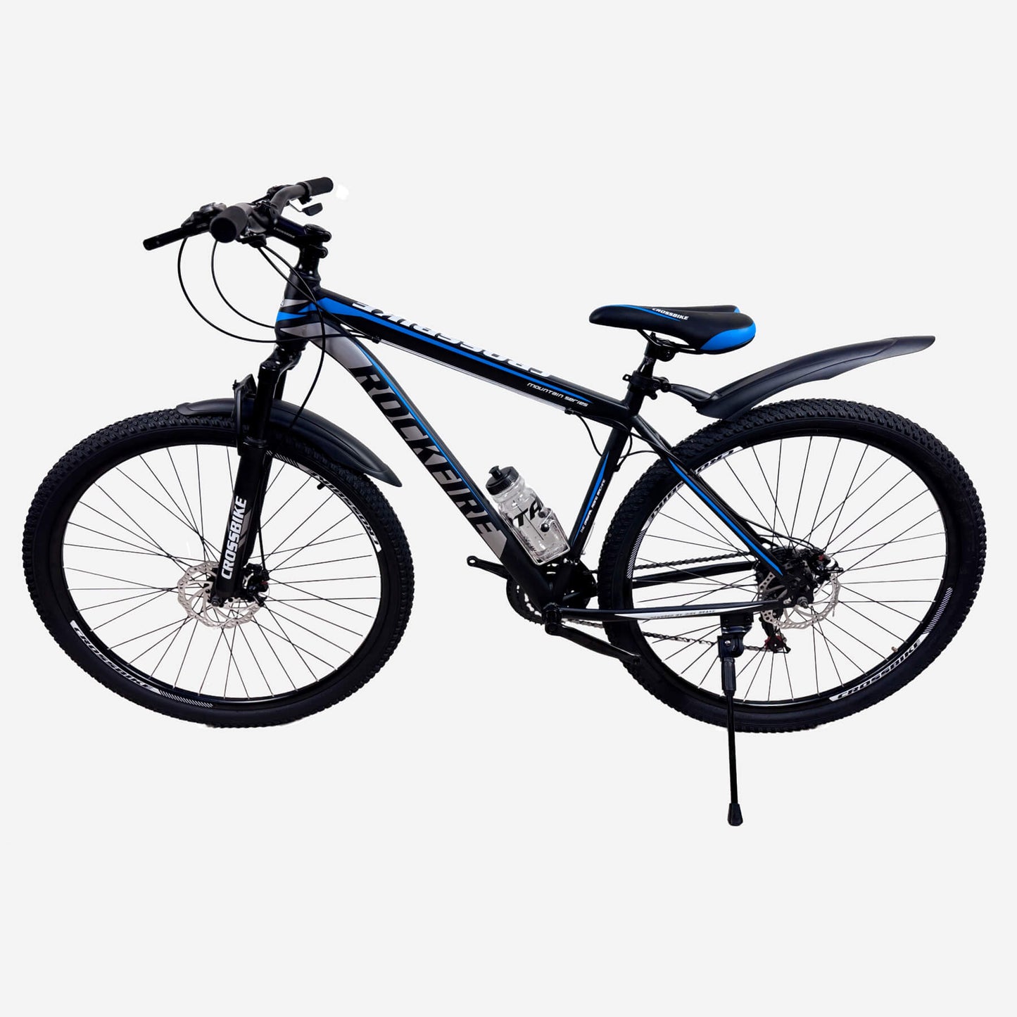 Гірський велосипед CrossBike Rockfire 29" з підніжкою та крилами, вид збоку