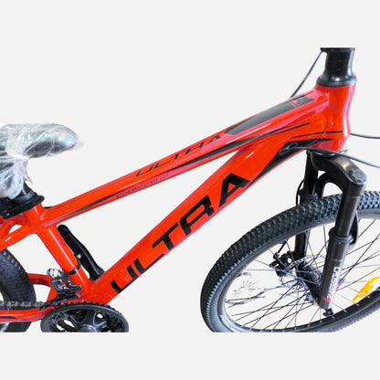 CrossBike Ultra 24" — алюмінієва рама 12" з написом ULTRA та амортизаційна вилка, вид збоку