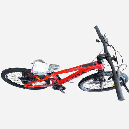 CrossBike Ultra 24" MTB червоний хардтейл, алюмінієва рама 12", вид зверху, колеса 24 дюйми