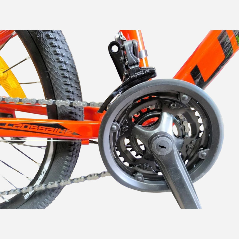 CrossBike Ultra 24" — система шатунів 36T, ланцюг та передній перемикач Shimano FD-TZ30