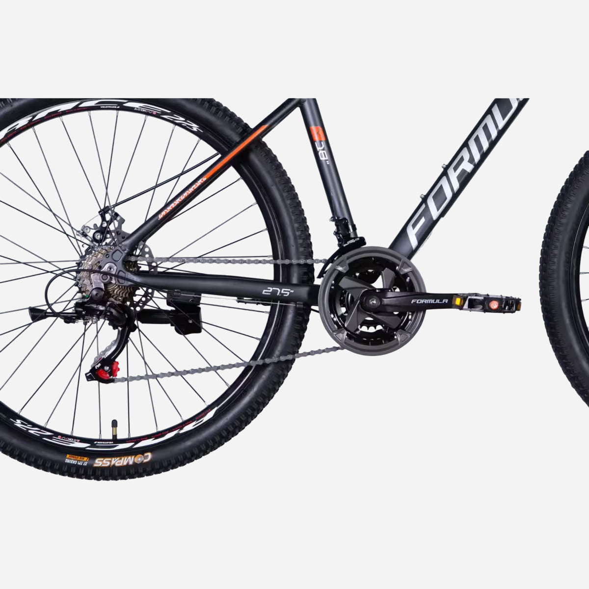 Трансмісія Shimano 3x7, шатуни з захистом зірки та педаль велосипеда Formula MOTION 27.5"