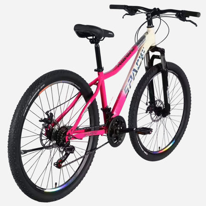 Жіночий MTB велосипед SPACE AURORA 27.5" рама 15", вид ззаду збоку, дискові гальма