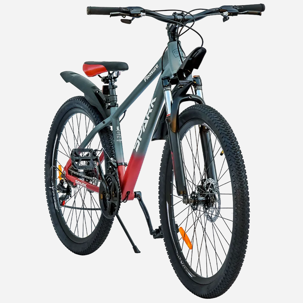 Гірський велосипед Spark PLEASURE 27.5" алюмінієва рама 15" сіро-червоний