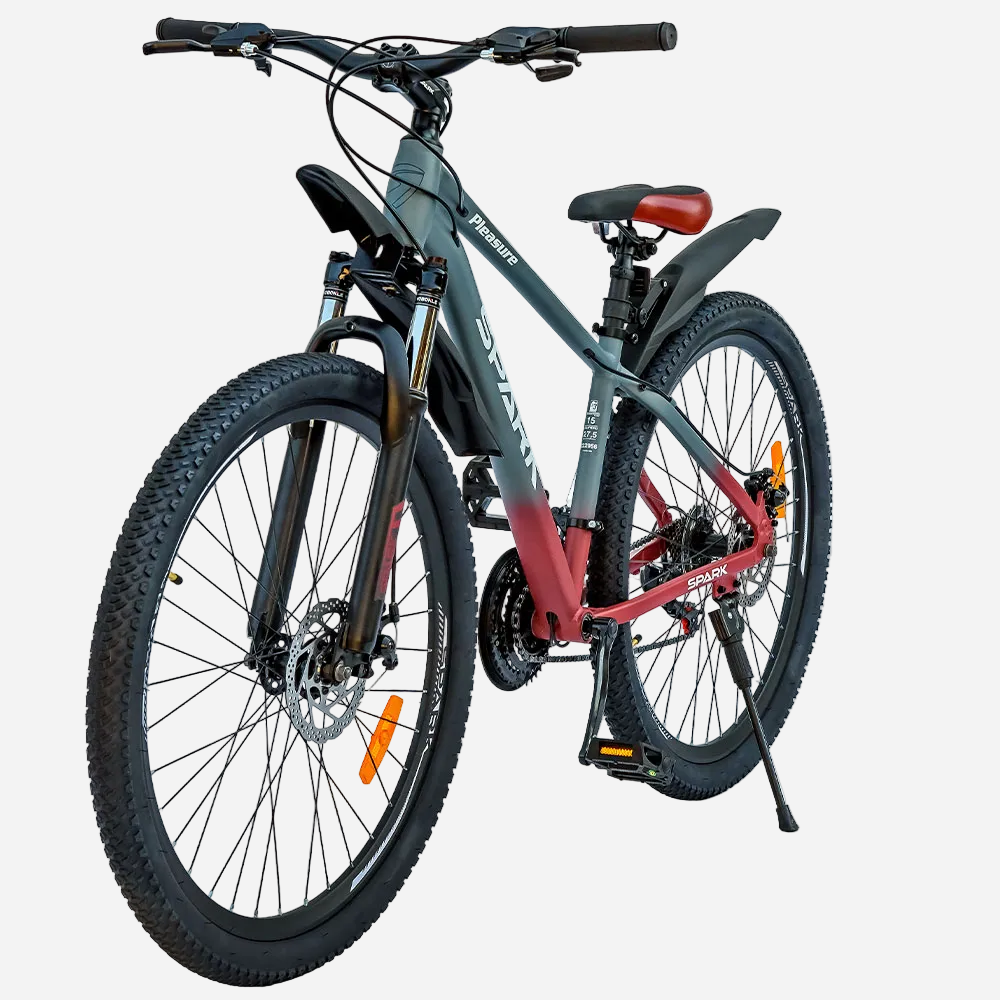 Гірський велосипед Spark PLEASURE 27.5" алюмінієва рама 15" сіро-червоний