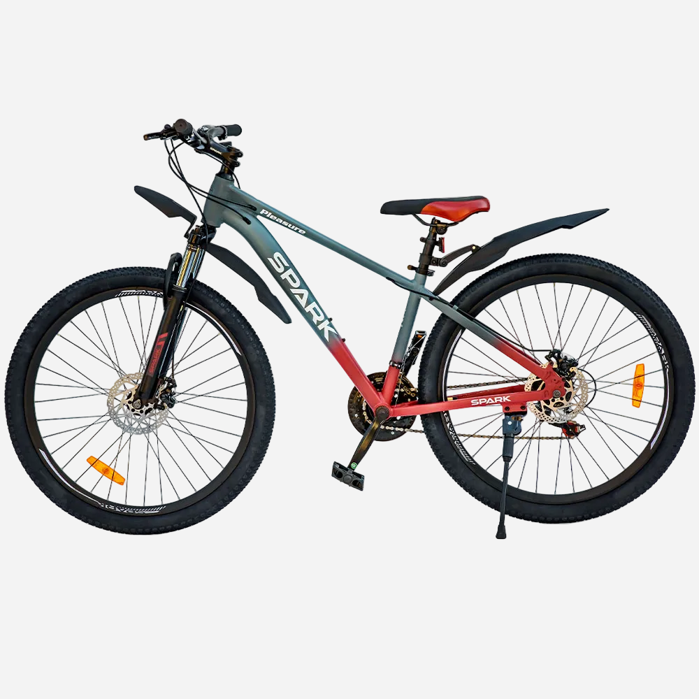 Гірський велосипед Spark PLEASURE 27.5" алюмінієва рама 15" сіро-червоний